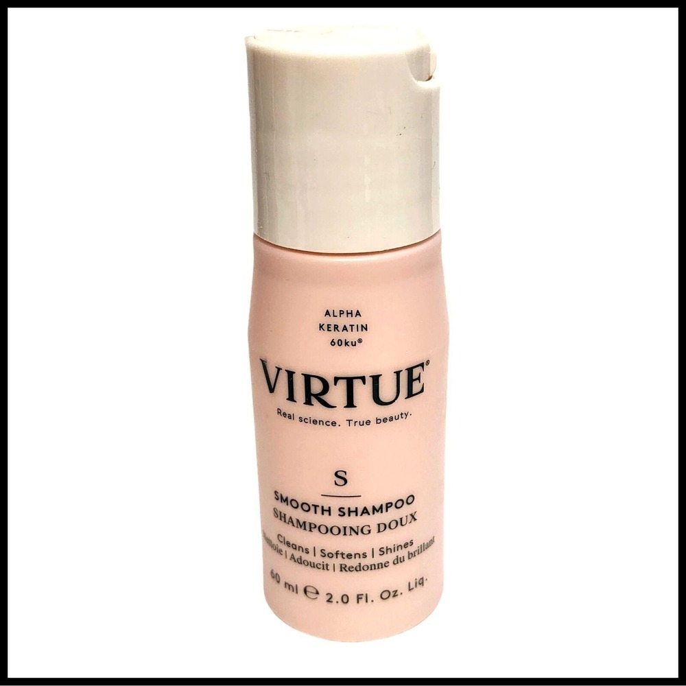 Virtue Smooth Shampoo Cleans Softens Shines 2 oz 60 ml. Travel Size